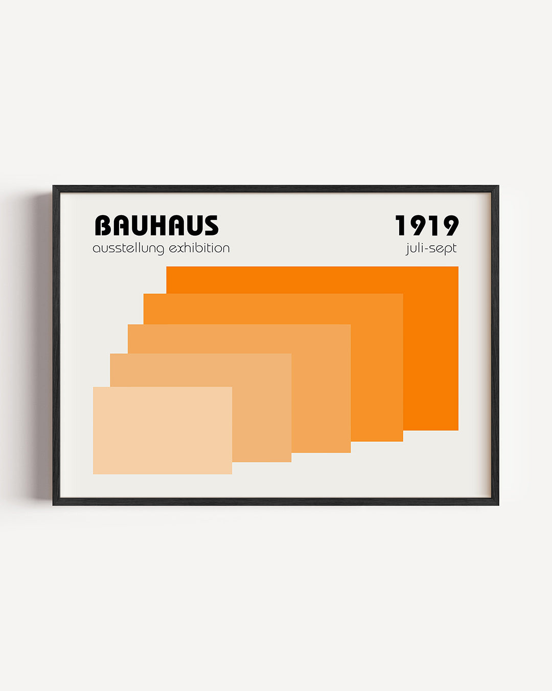 Vorm en kleur – liggende Bauhaus poster als wanddecoratie