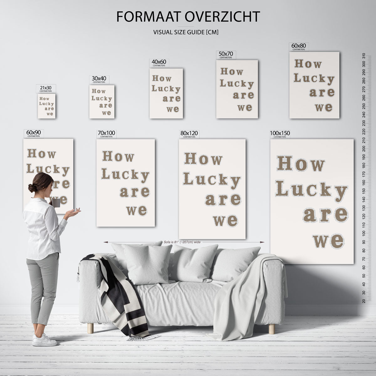 How lucky are we – staande muurposter in Pop Art stijl