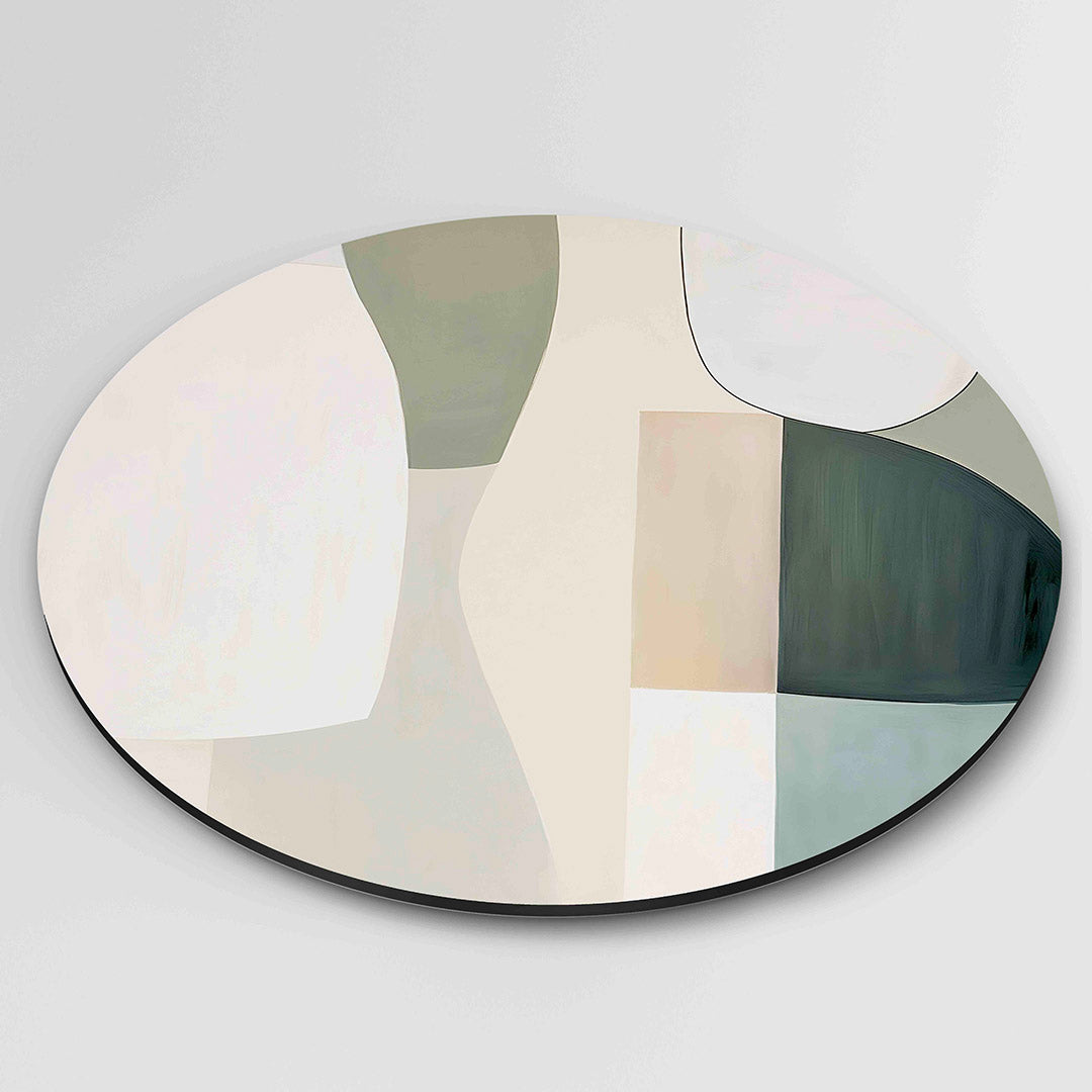 Abstracte vormen – ronde wanddecoratie met abstract ontwerp