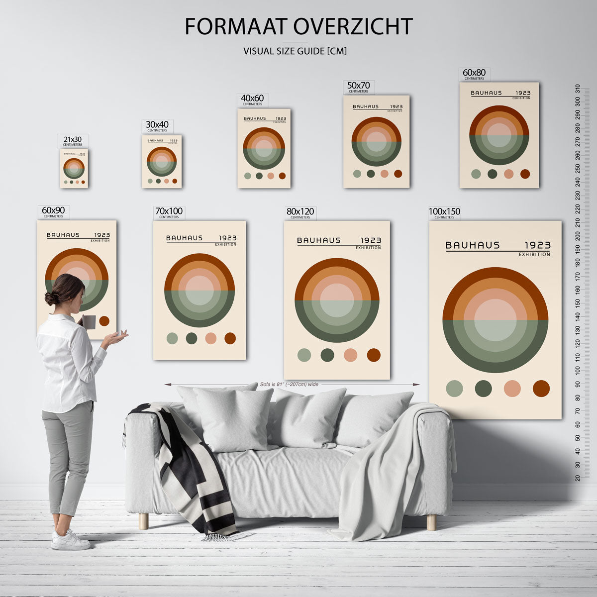 Cirkelvormen en kleur – geometrische poster in Bauhaus-stijl van WallArtistic