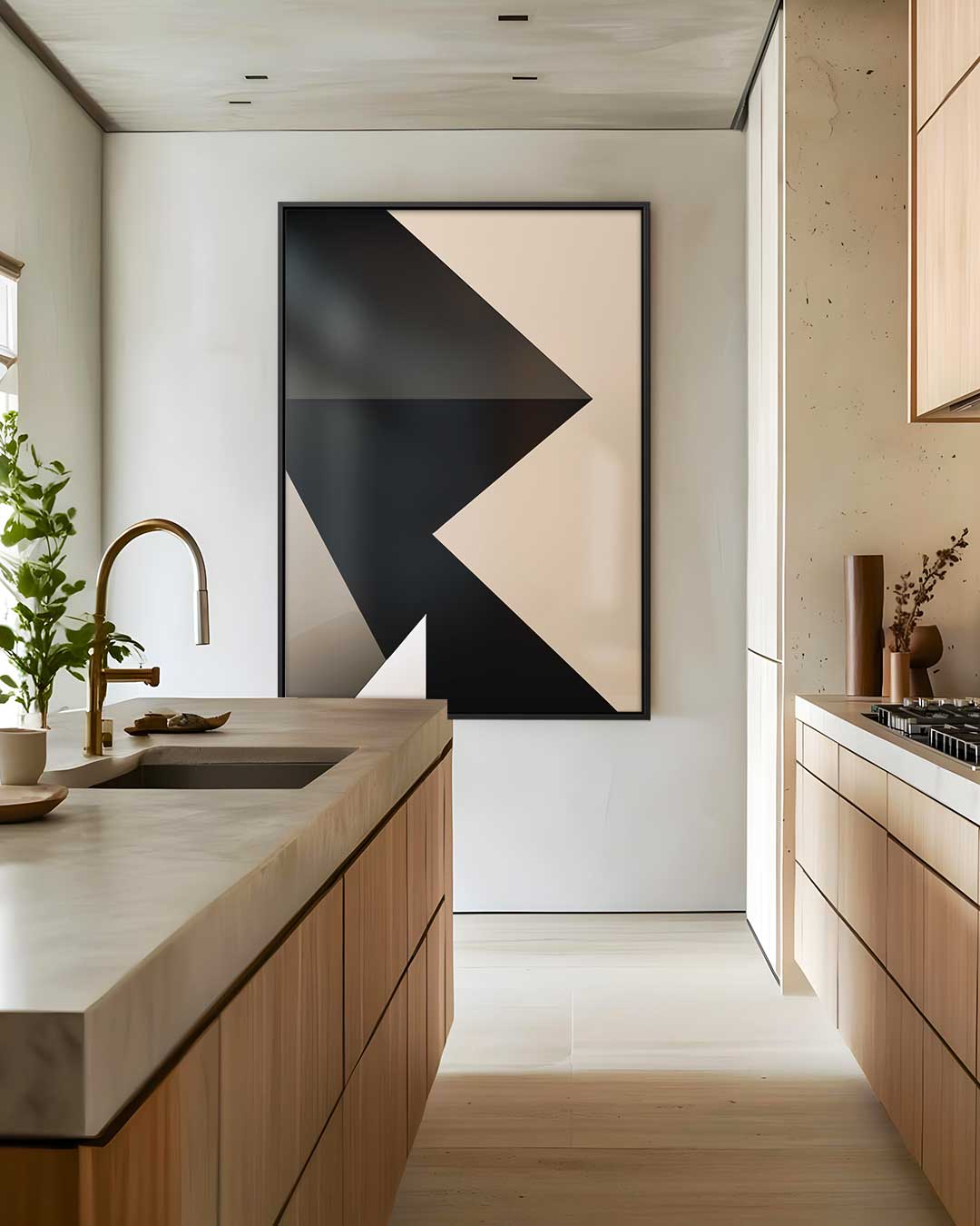 Moderne Schaduwspelen – dibond wanddecoratie in staand formaat