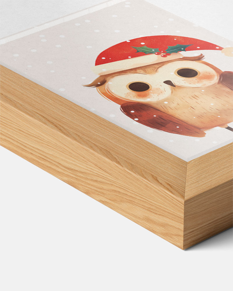 Kerst Uilen – kids poster als vrolijke staande wanddecoratie