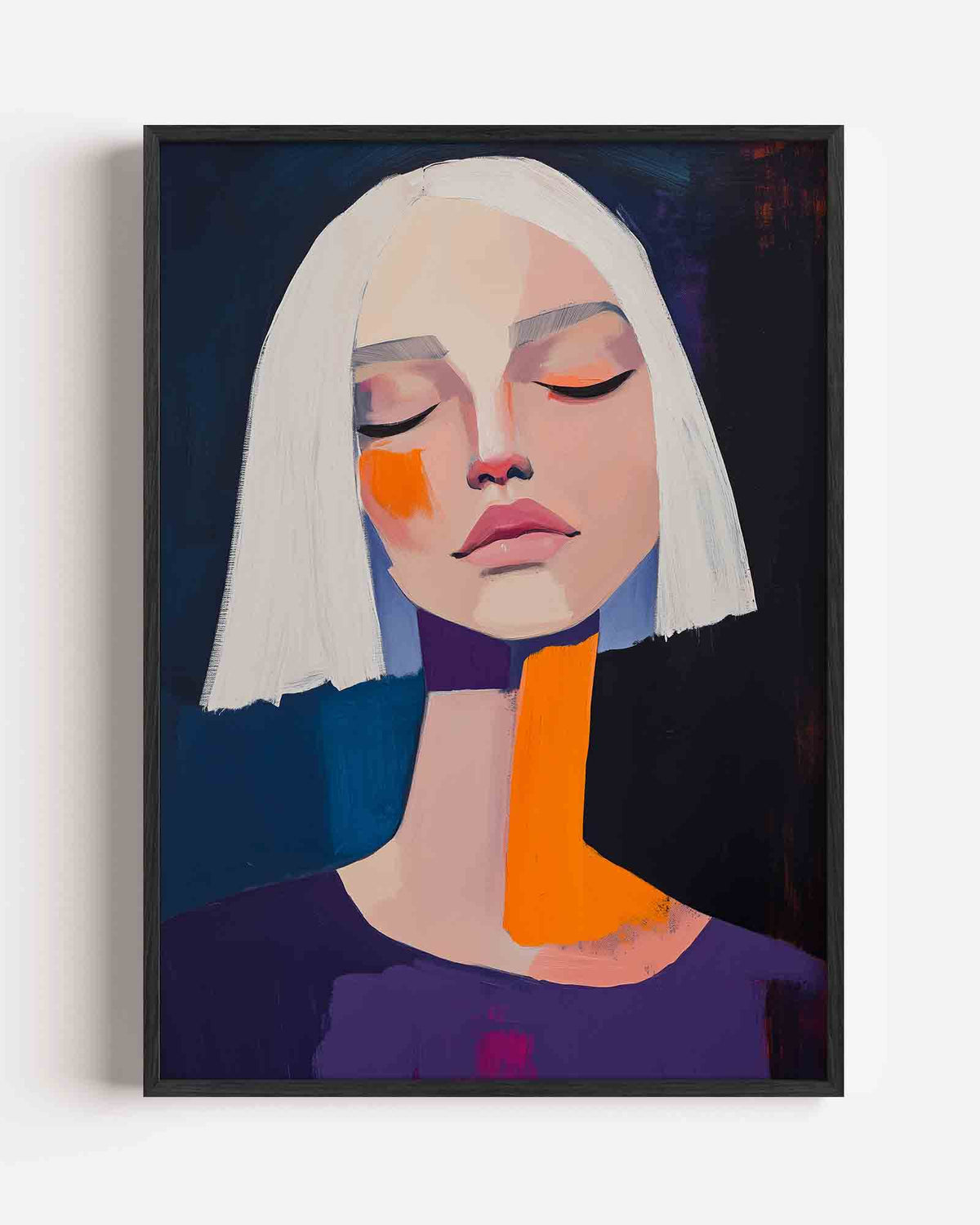 Vrouw met witte haren – moderne portret poster als wanddecoratie