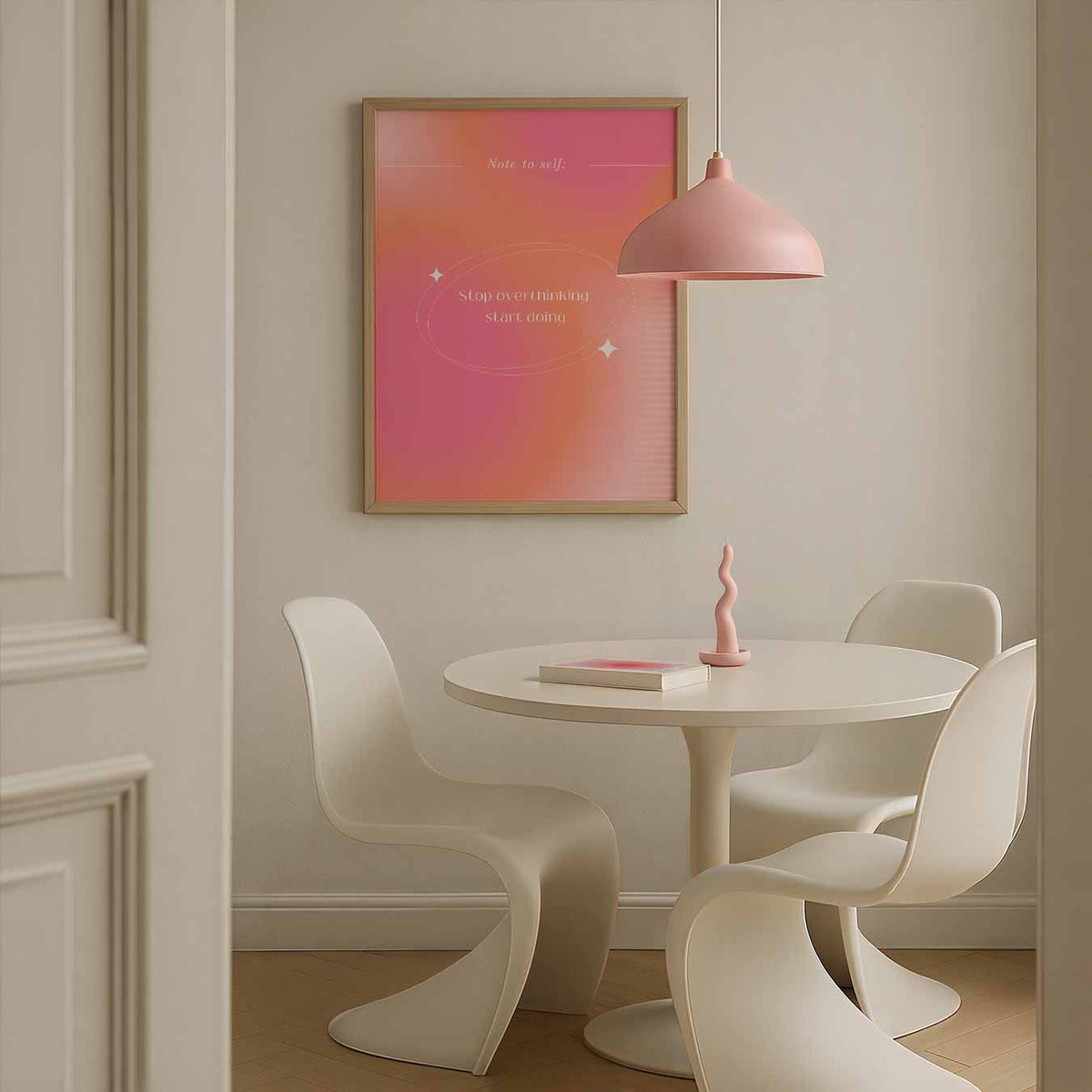 Inspirerende Motivatie poster "Stop Overthinking" – staande mindful wanddecoratie van WallArtistic