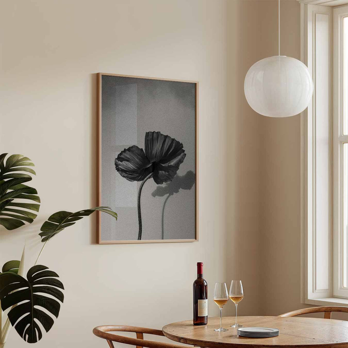 Black Flower – tekstposter in staand formaat