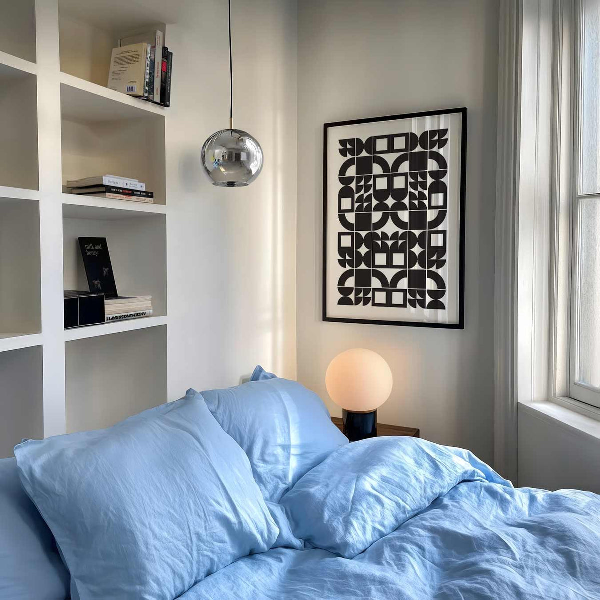 Moderne Geometrische Kunstposter – staande muurposter met dierenthema