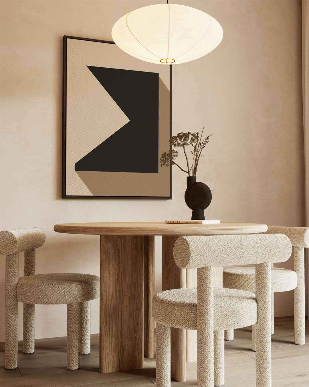 Geometrische Schaduw – kunstwerk met zwarte baklijst