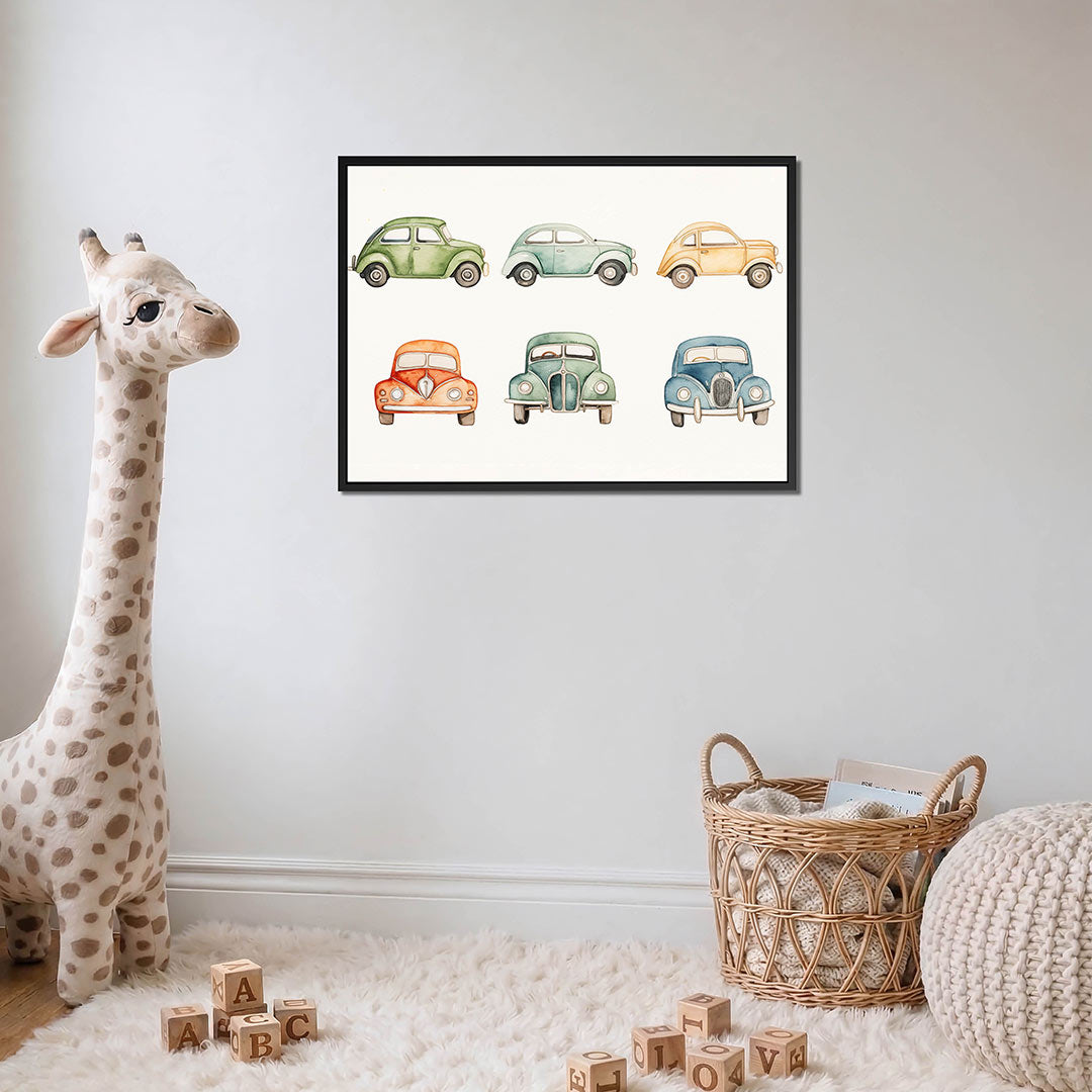 Kleurrijke auto illustraties – Speelse – detail van het kunstwerk