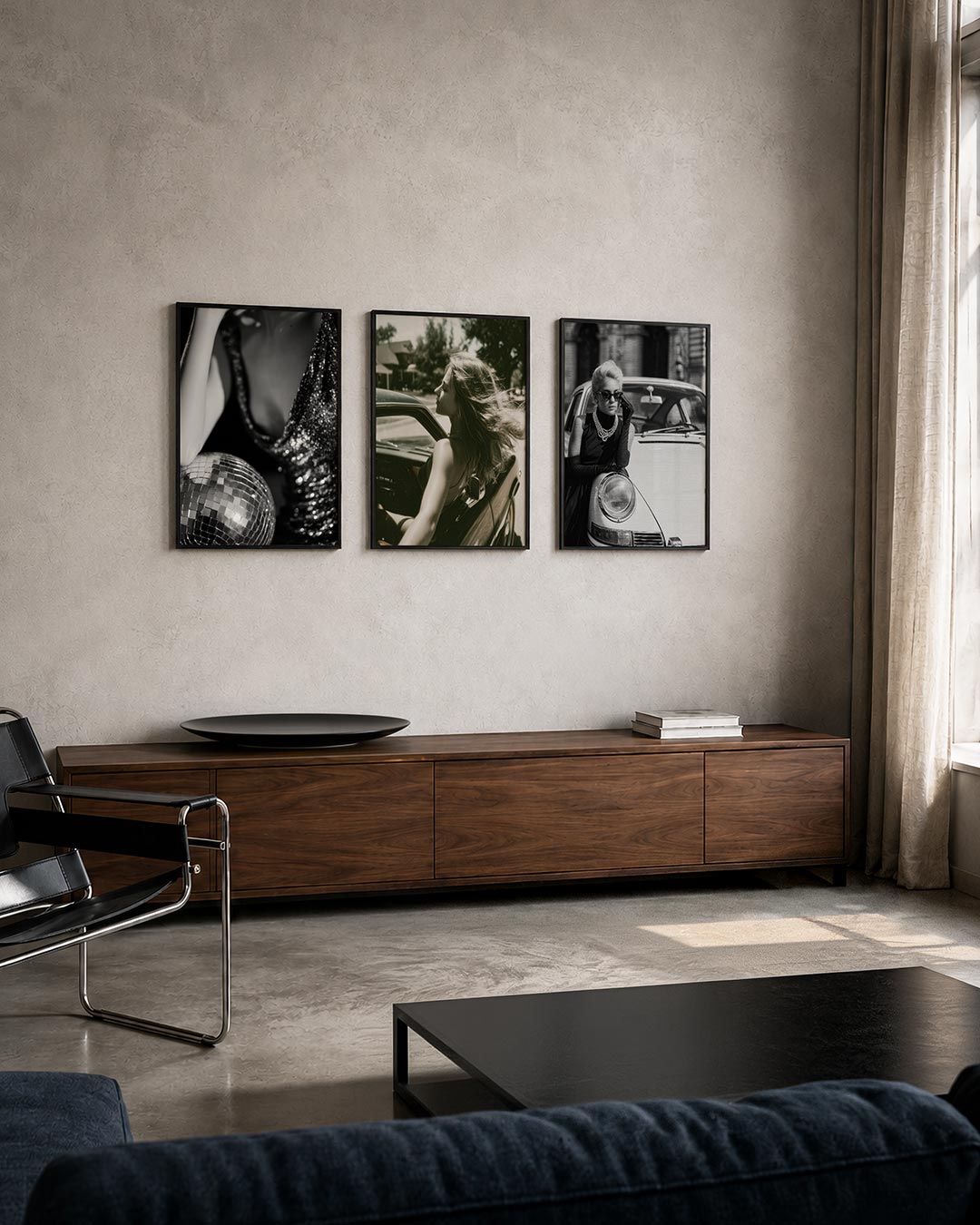Glinsterende reflecties posterset – tweede productweergave – deze afbeelding toont een spel van licht en schaduw met