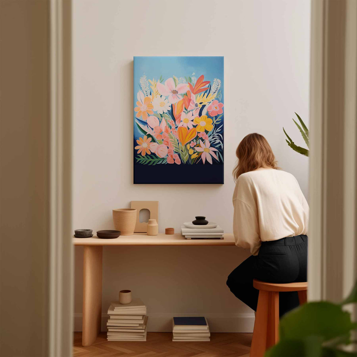 Vrolijke Bloemenpracht – plexiglas kunstwerk als wanddecoratie