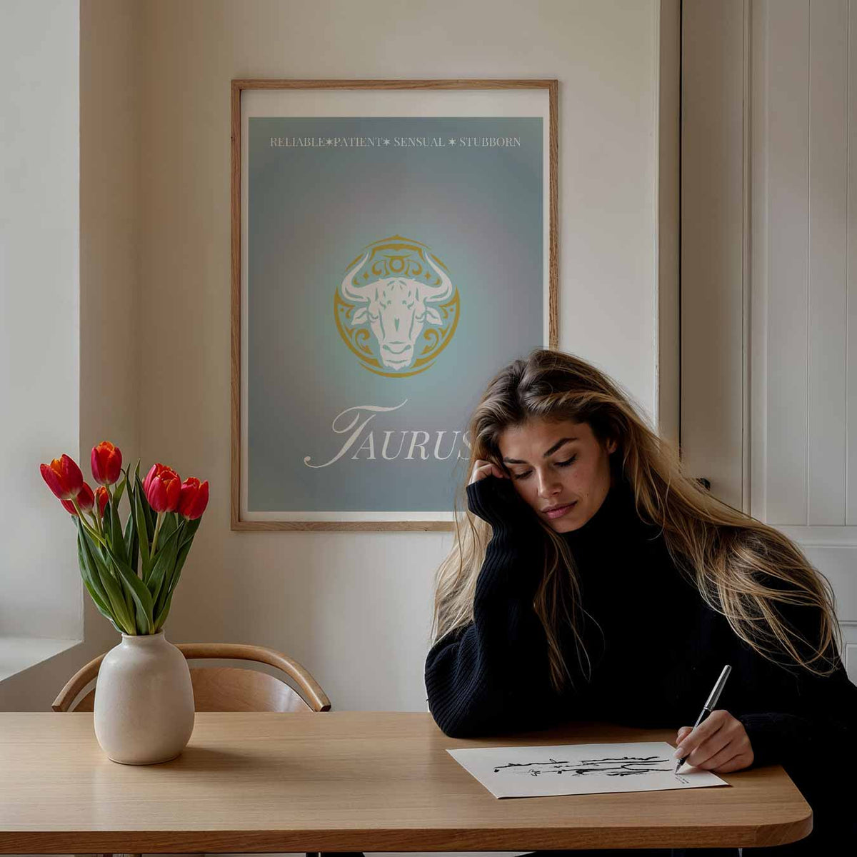 Taurus Zodiac – mindful poster als rustige wanddecoratie