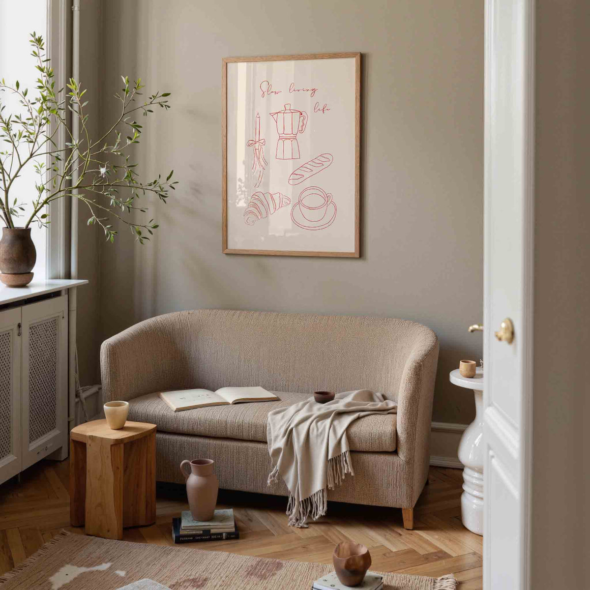 Slow living life – rustige poster in staand formaat