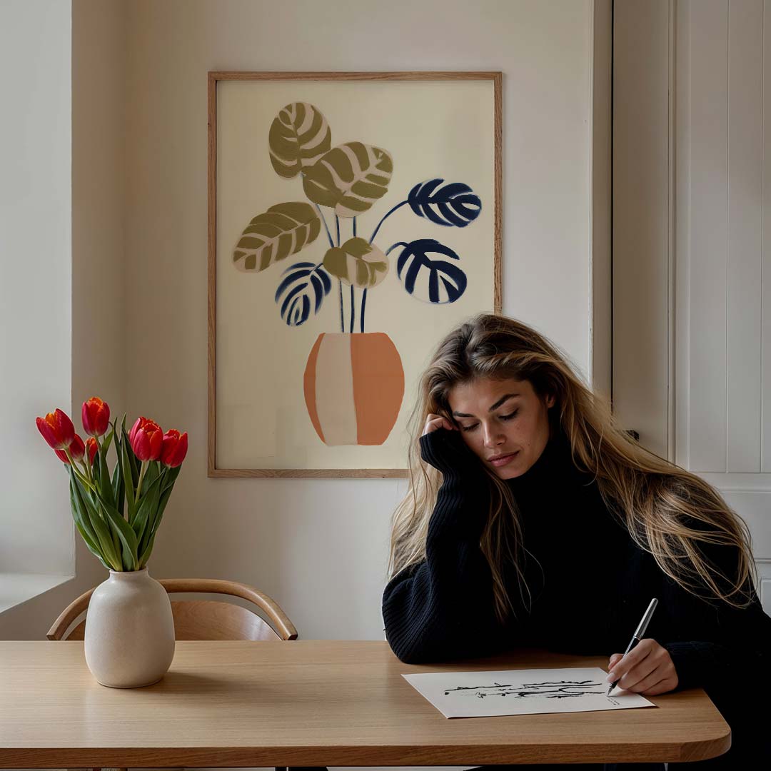 Stijlvolle Botanische Kunstposter – bloemen poster in staand formaat