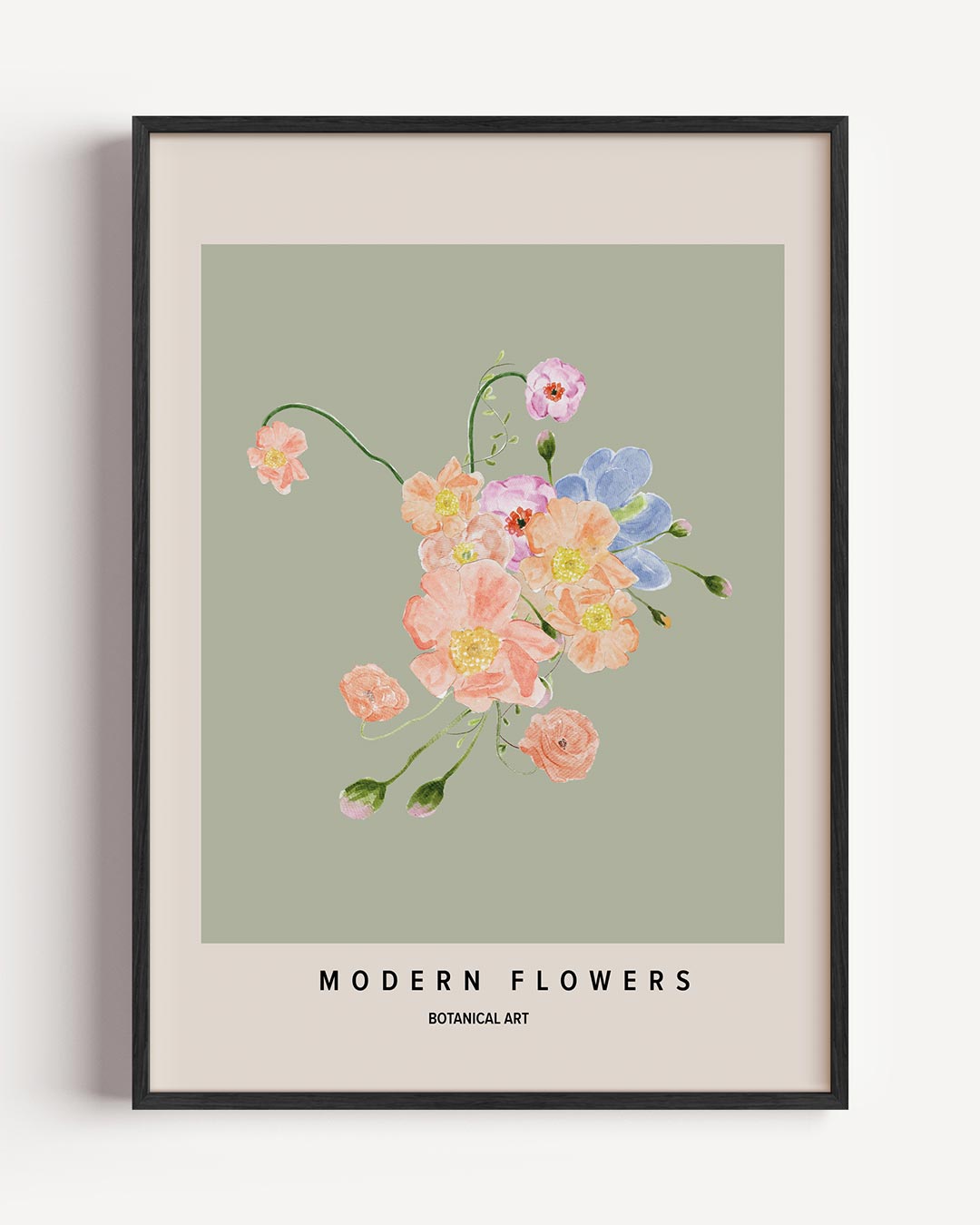 Modern Botanische Bloemenposter – boheme portret poster als wanddecoratie