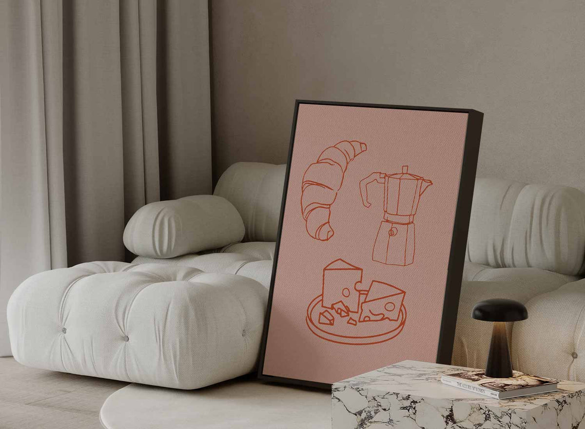 Ontbijt in Lijntekeningen – portret kunstwerk als wanddecoratie, afbeelding 13