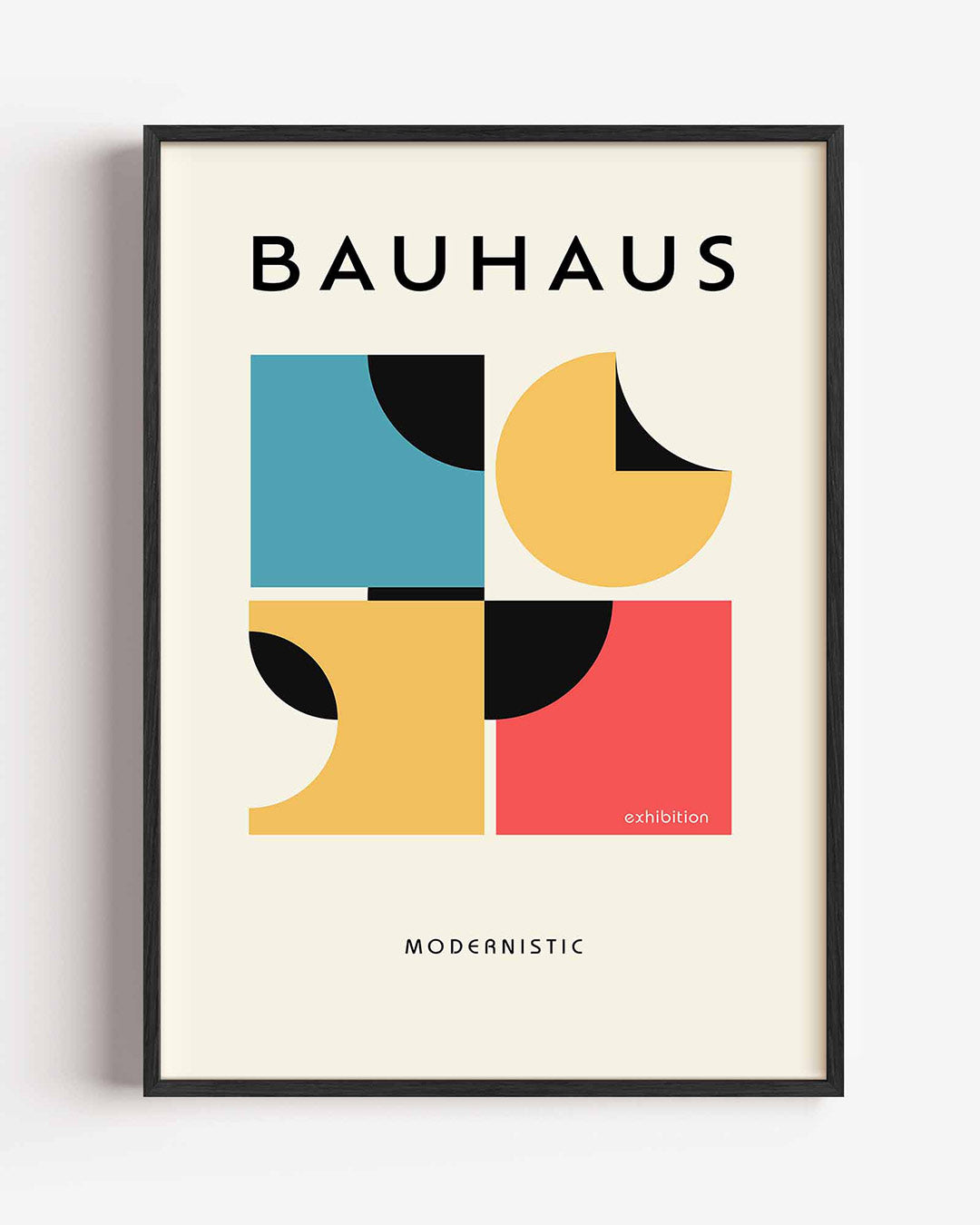 Vorm en kleur – staande Bauhaus poster als wanddecoratie