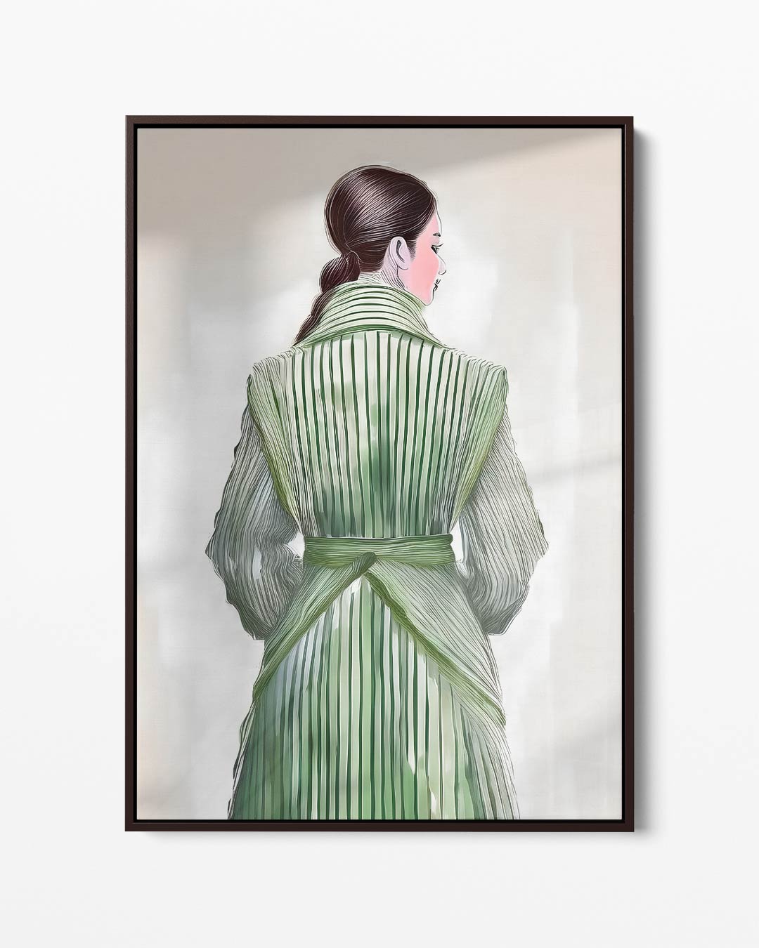 Elegant in Groen – portret kunstwerk als wanddecoratie
