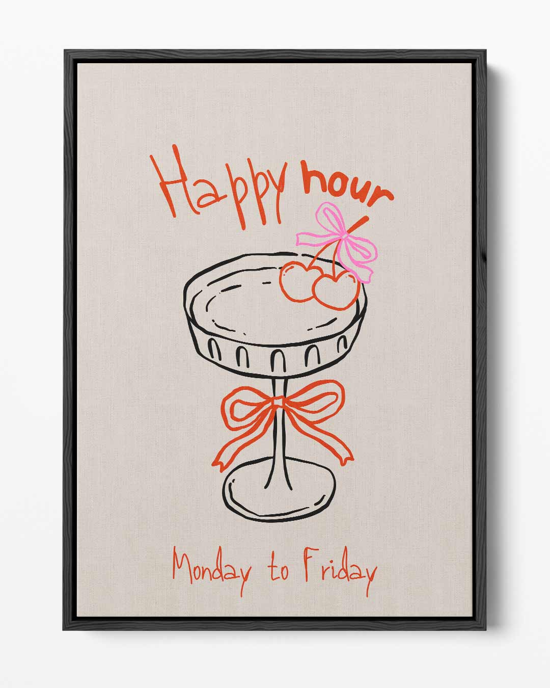Happy Hour Illustratie – portret kunstwerk als wanddecoratie