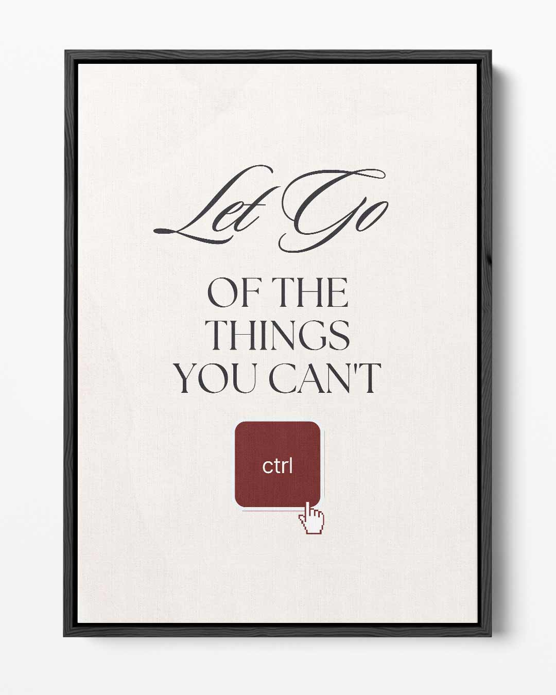 Inspirerende Muurtekst "Let Go – portret kunstwerk als wanddecoratie