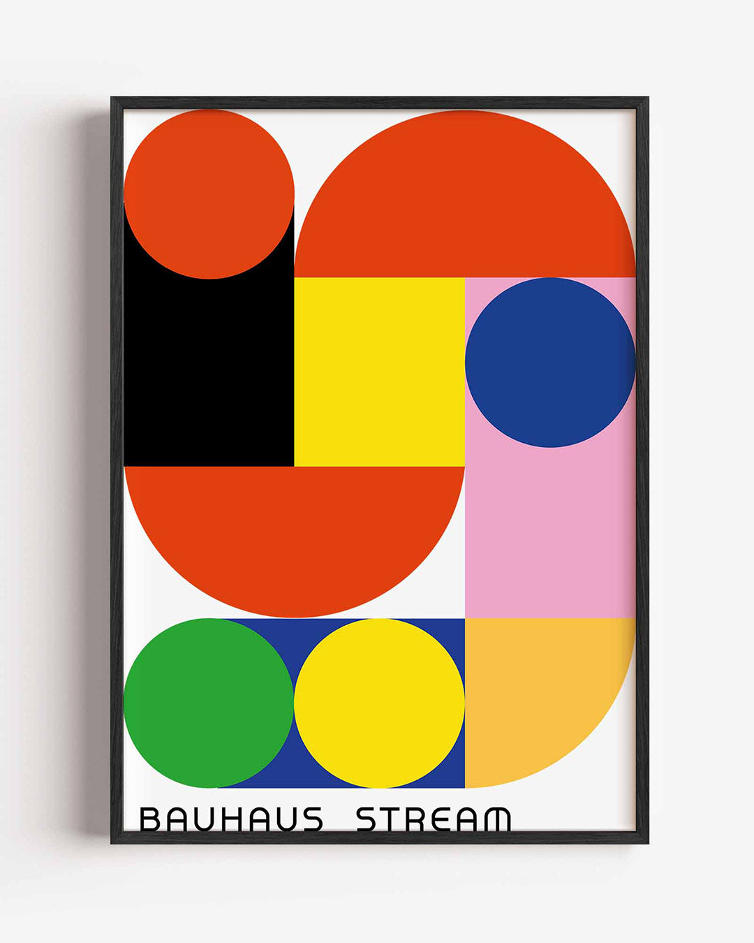 Vormen en kleurvlakken – staande Bauhaus poster als wanddecoratie