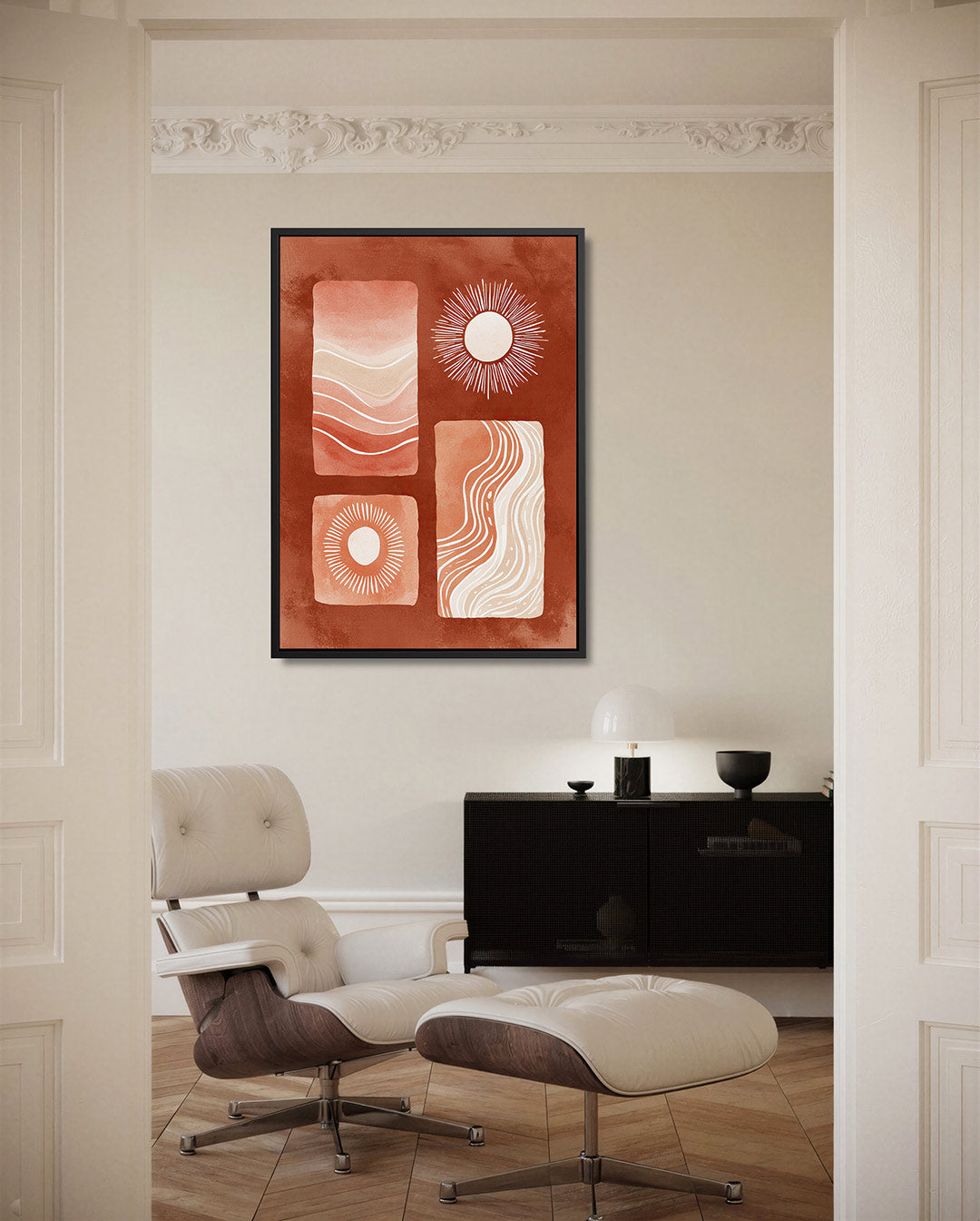 Organische vormen compositie – moderne staande wandkunst