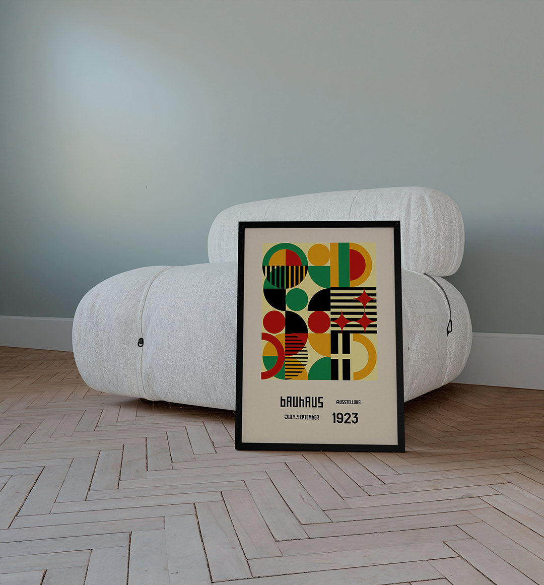 Vormen en kleurvlakken – staande Bauhaus poster voor aan de muur