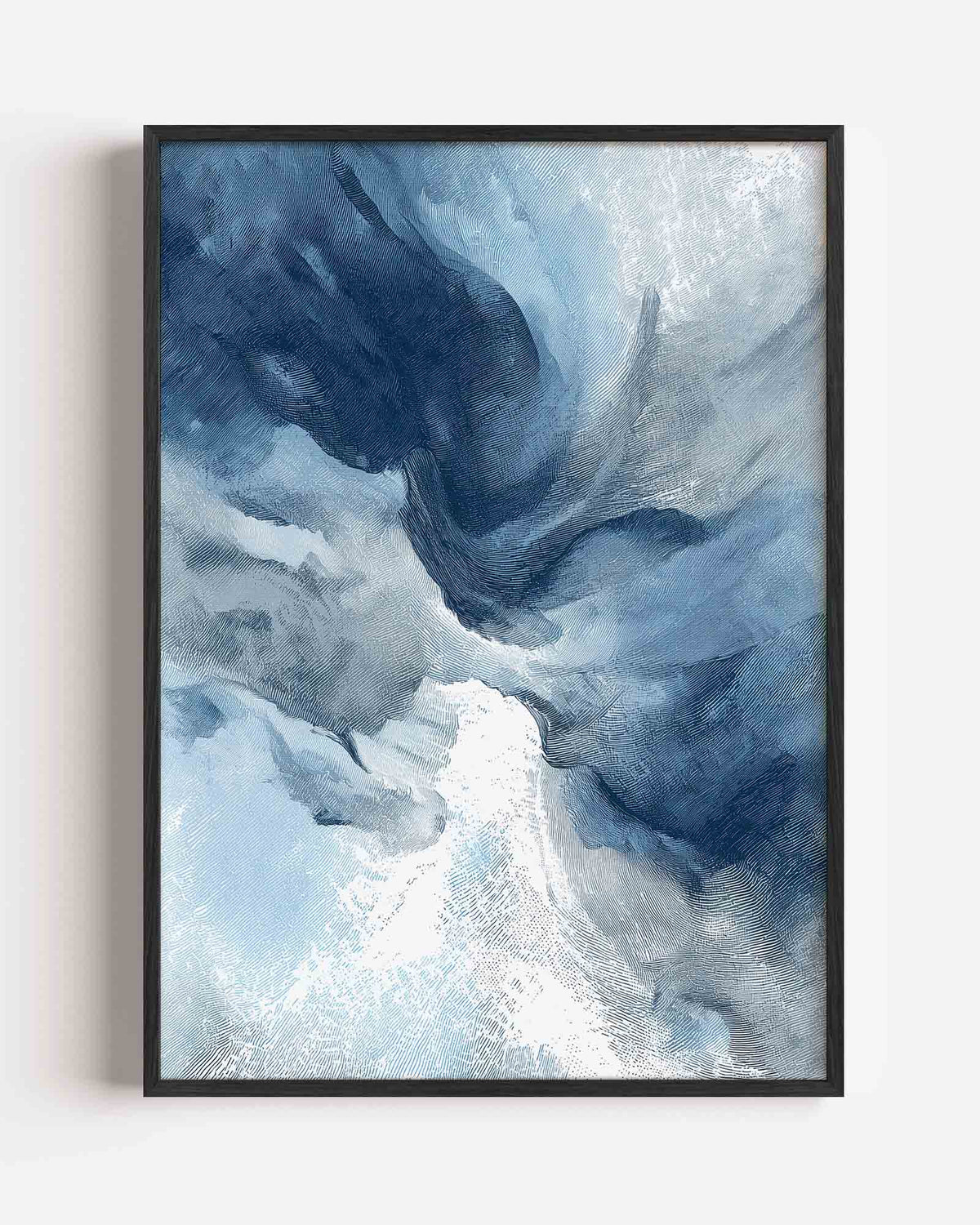 Abstracte blauwe vormen – abstracte portret poster als wanddecoratie