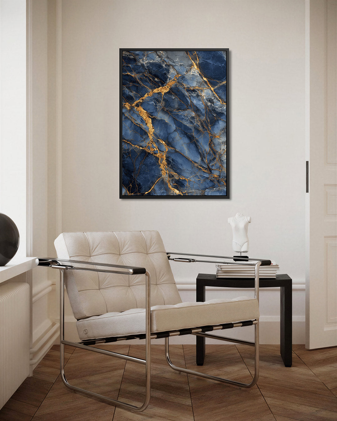 Dynamische marmerstructuur – kunstwerk als stijlvolle wanddecoratie