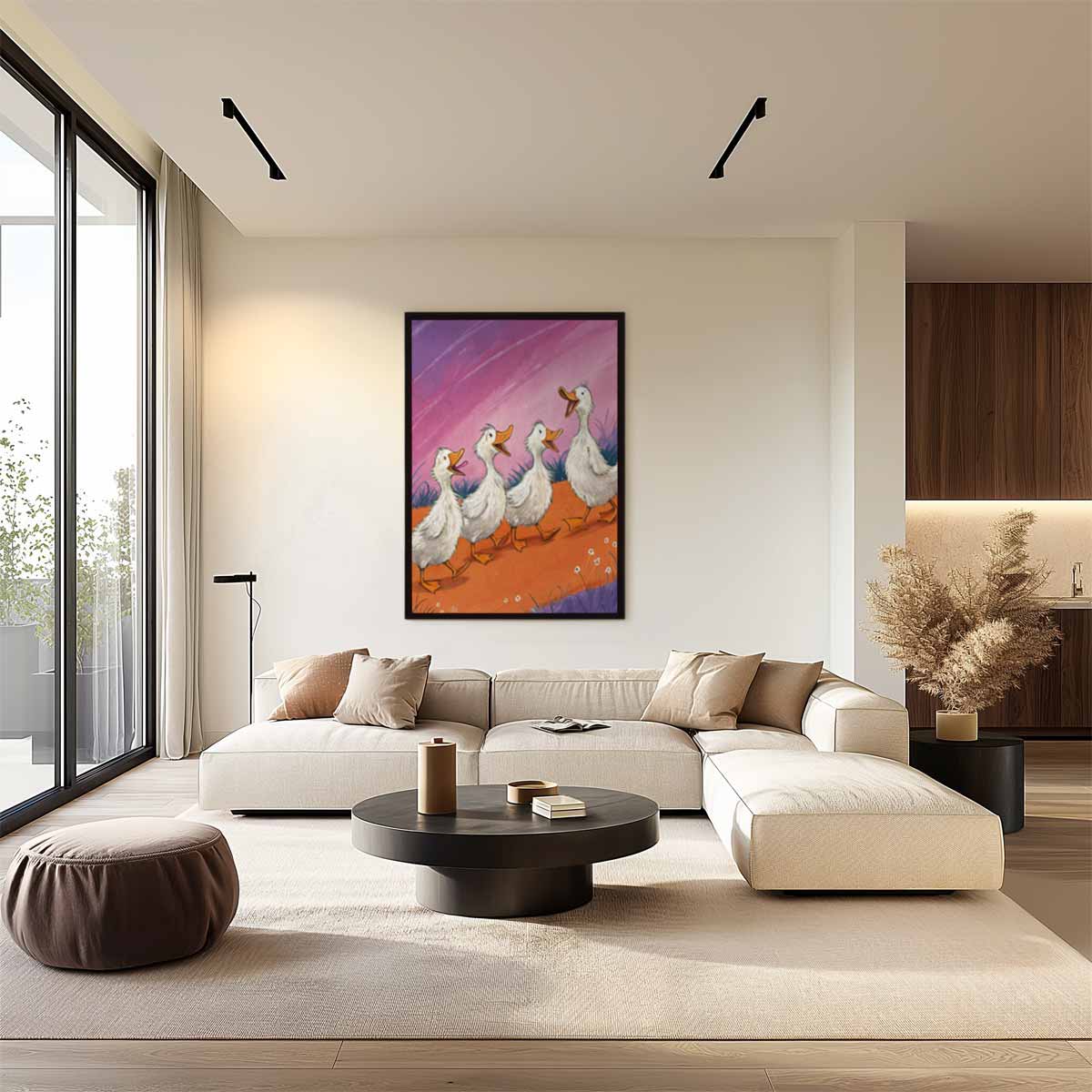 Eendjes op Avontuur – staand kunstwerk voor modern interieur