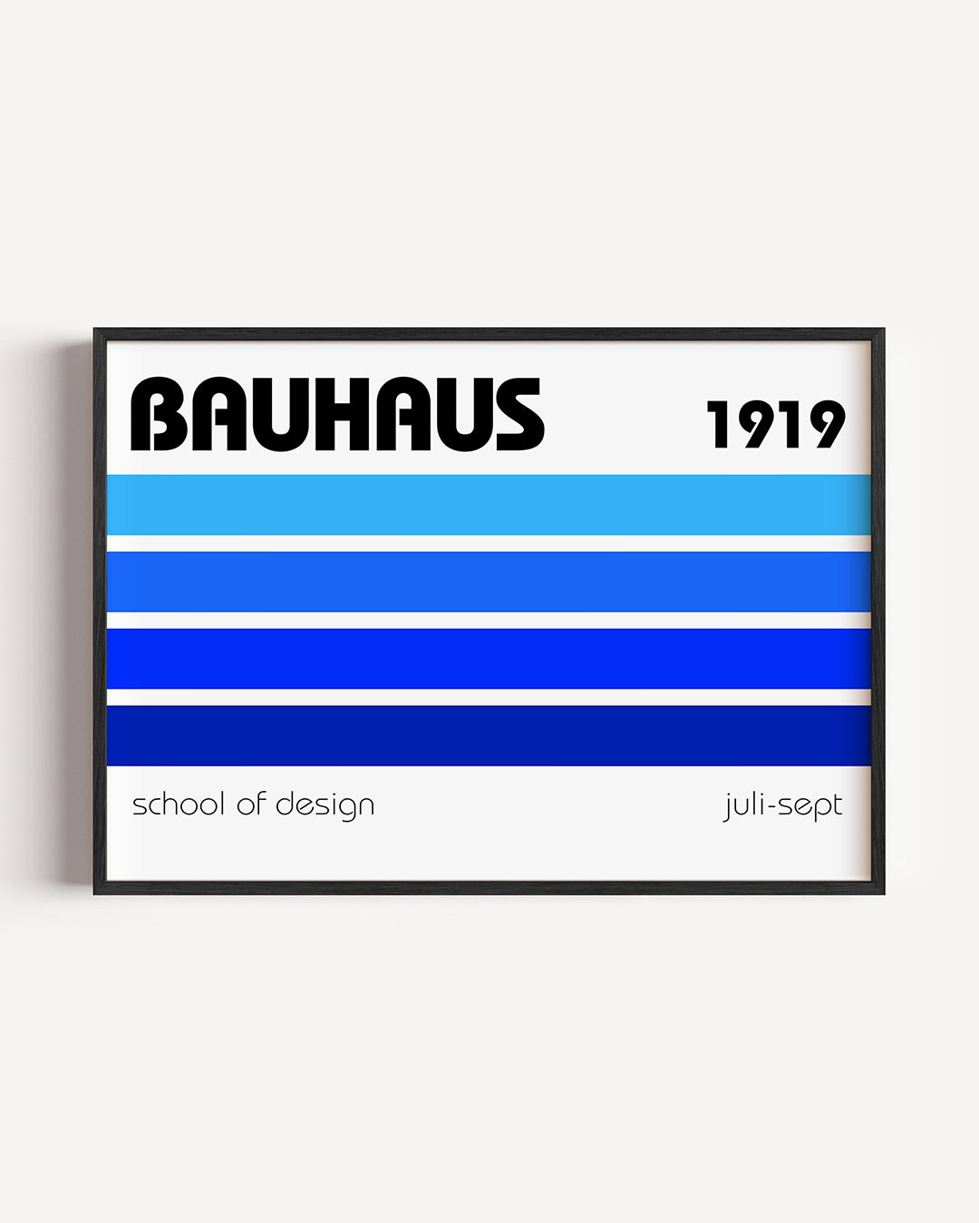 Kleurvlakken en lijnen – liggende Bauhaus poster als wanddecoratie