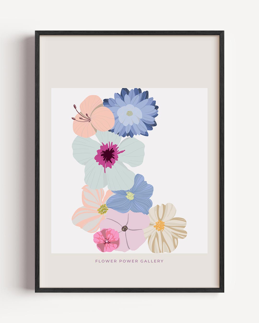 Bloemenpracht – typografie portret poster als wanddecoratie