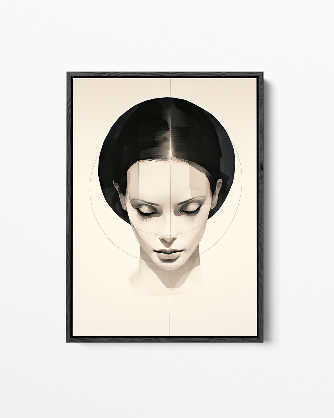 Geometrisch portret – staand wanddecoratie kunstwerk