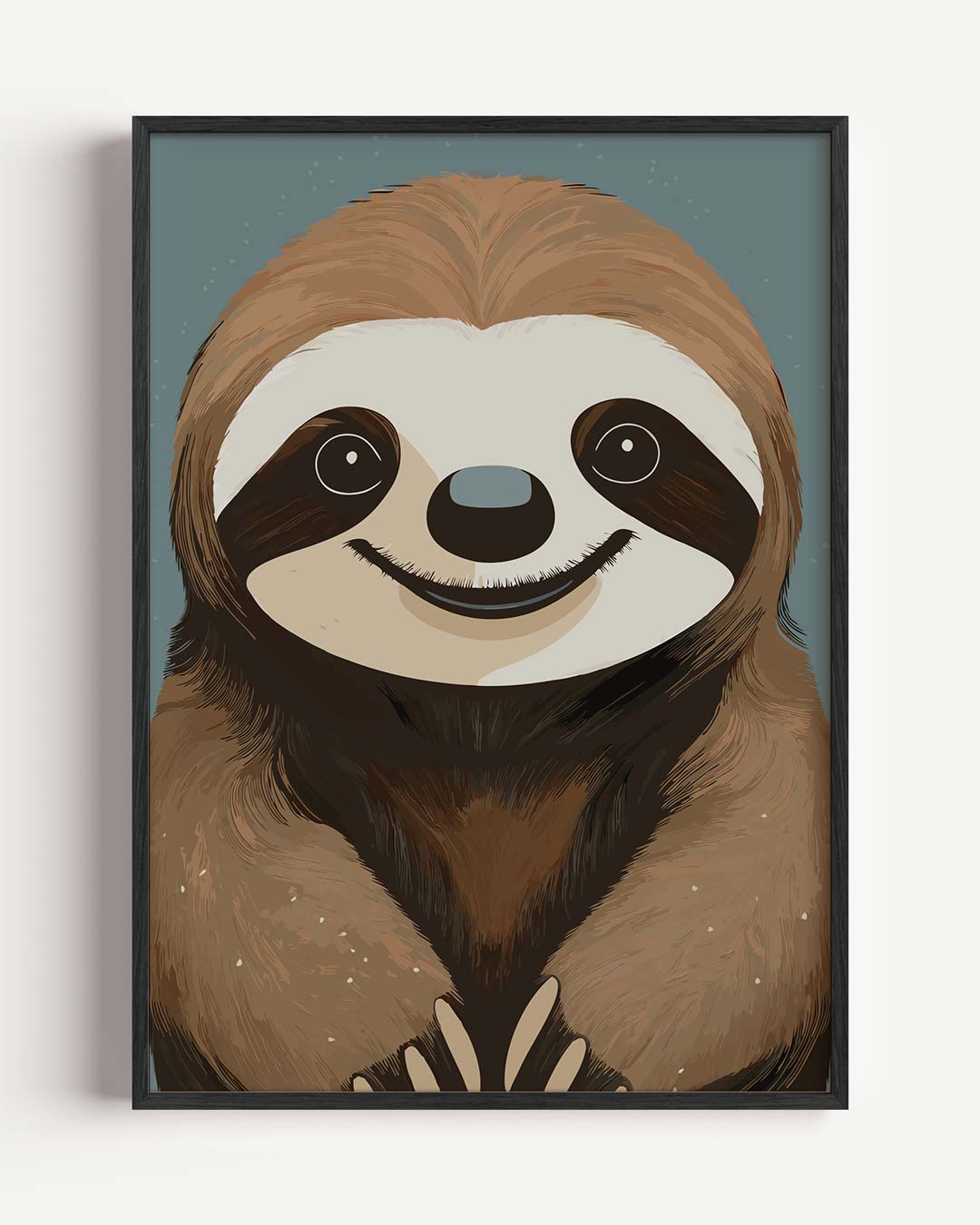 Schattige Luiaard – kids portret poster als wanddecoratie