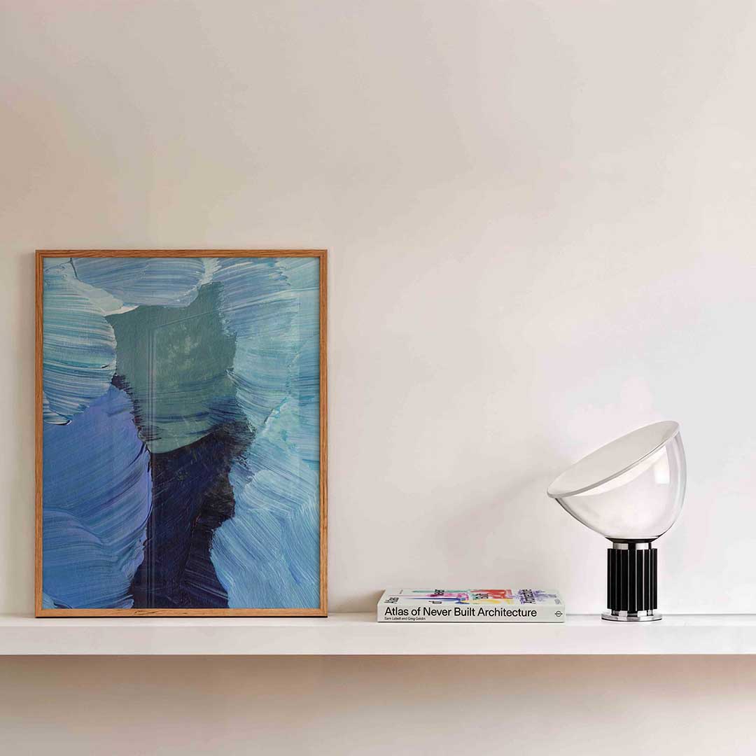 Blauwe penseelstreken – schilderkunst als moderne portret poster