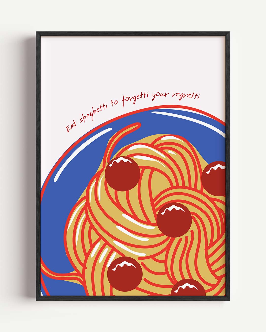 Spaghetti Regretti – keuken portret poster als wanddecoratie