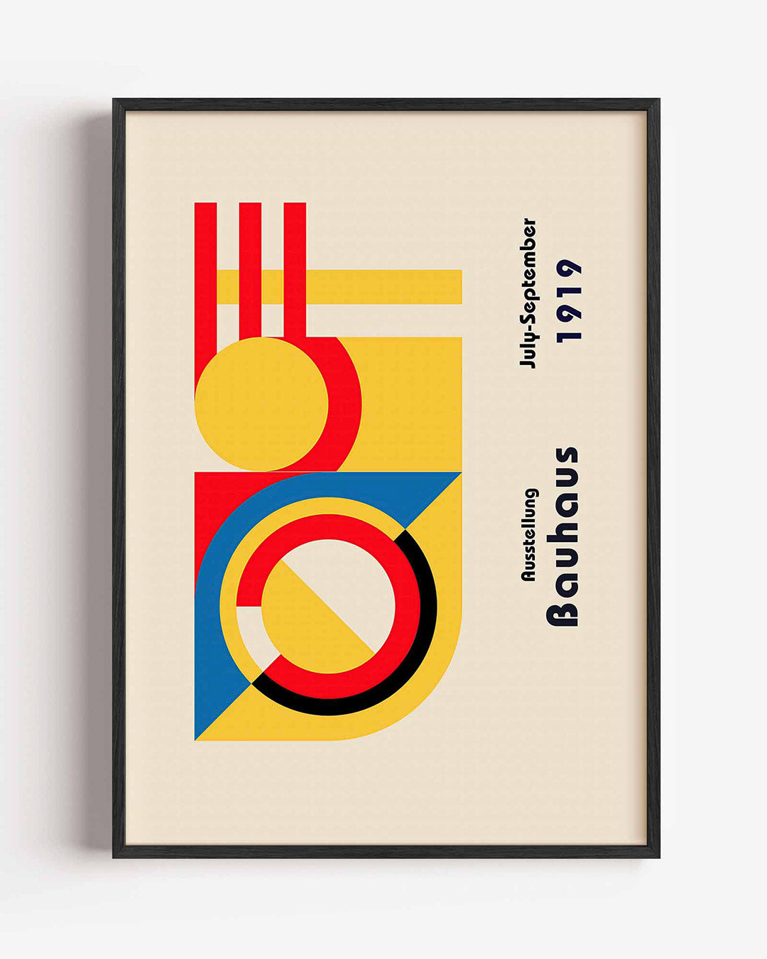 Vorm en kleur – staande Bauhaus poster als wanddecoratie