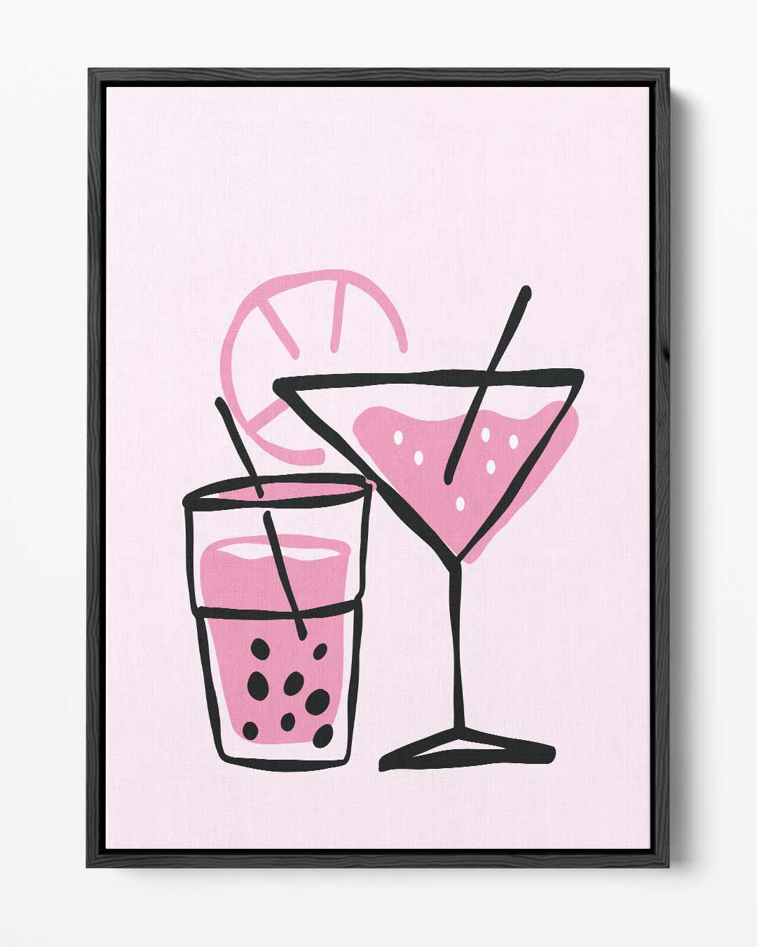 Verfrissende Cocktail Illustratie – portret kunstwerk als wanddecoratie