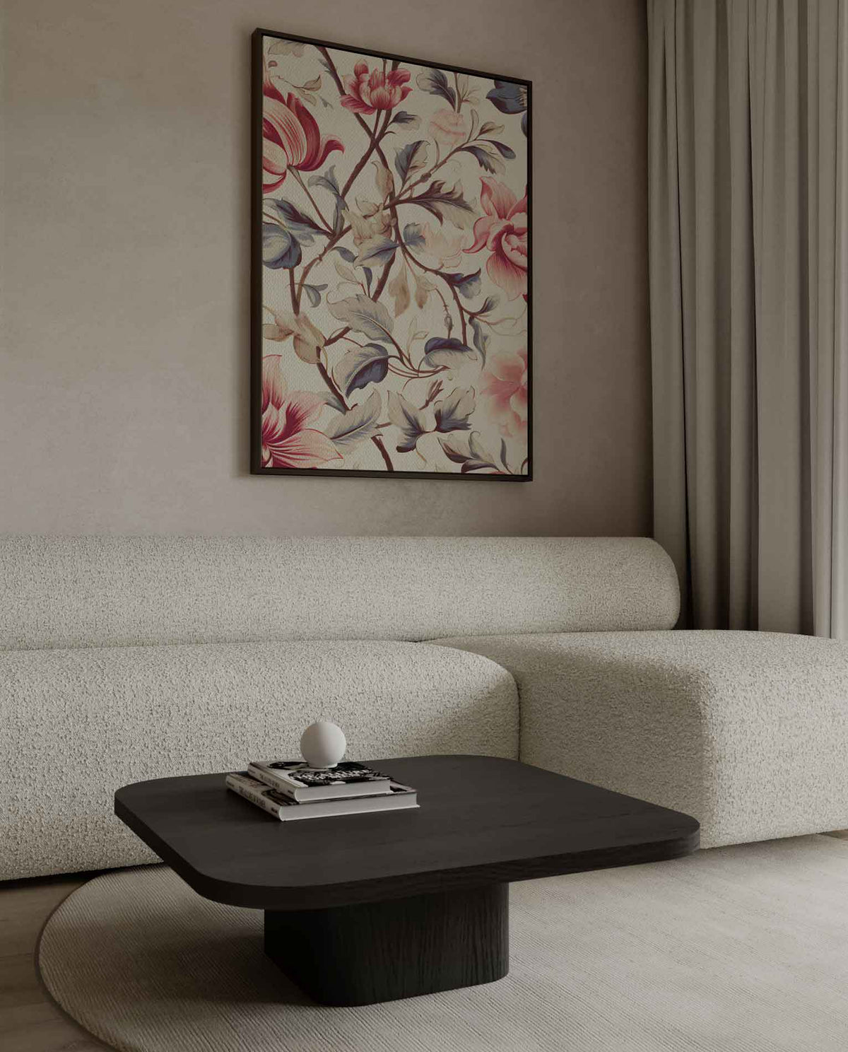 Romantisch Bloemenpatroon – dibond wanddecoratie in staand formaat