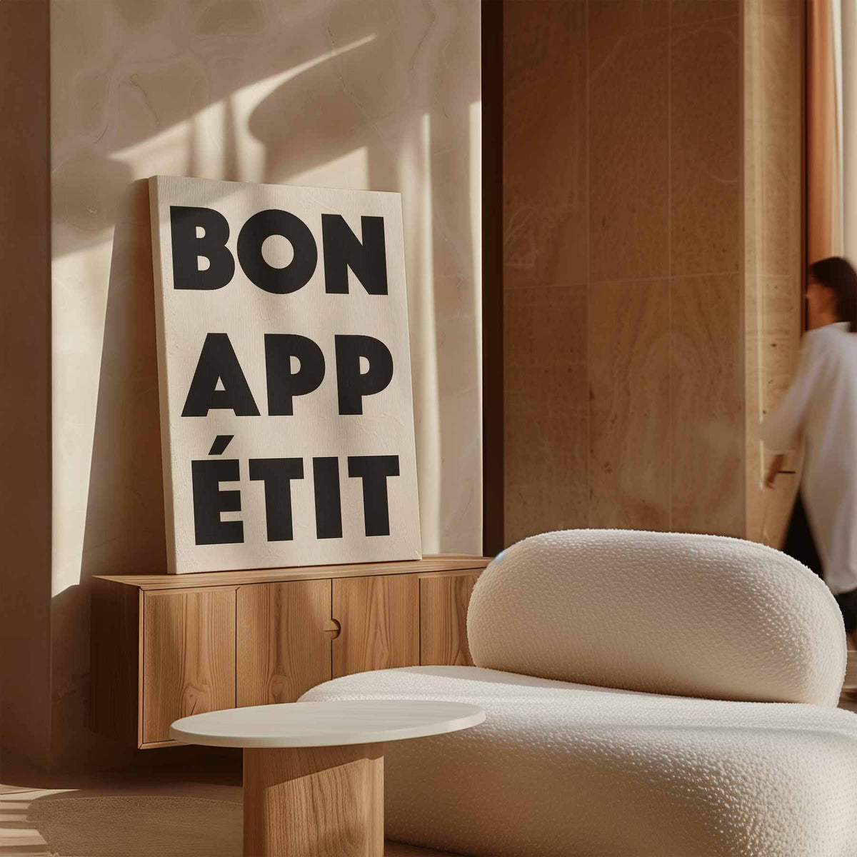 Bon Appétit Typografie Poster – dibond kunstwerk als wanddecoratie
