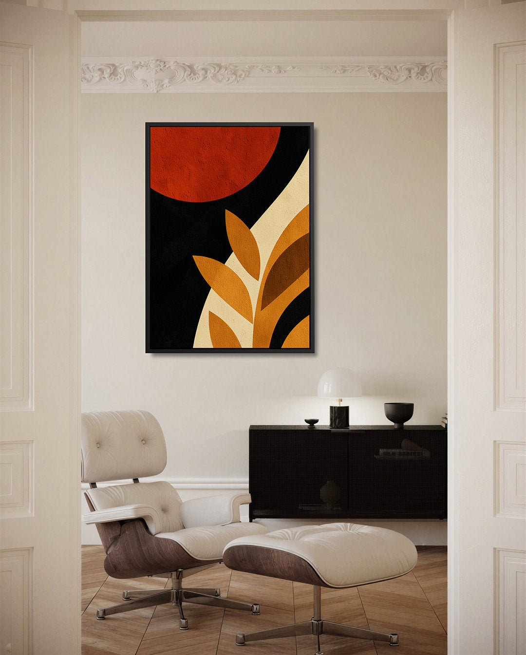 Geometrische vormen compositie – staand wanddecoratie kunstwerk