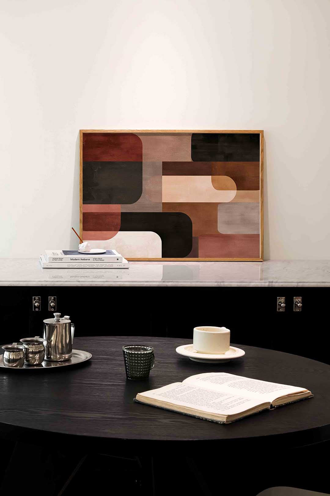 Abstracte vormen – abstracte poster in liggend formaat