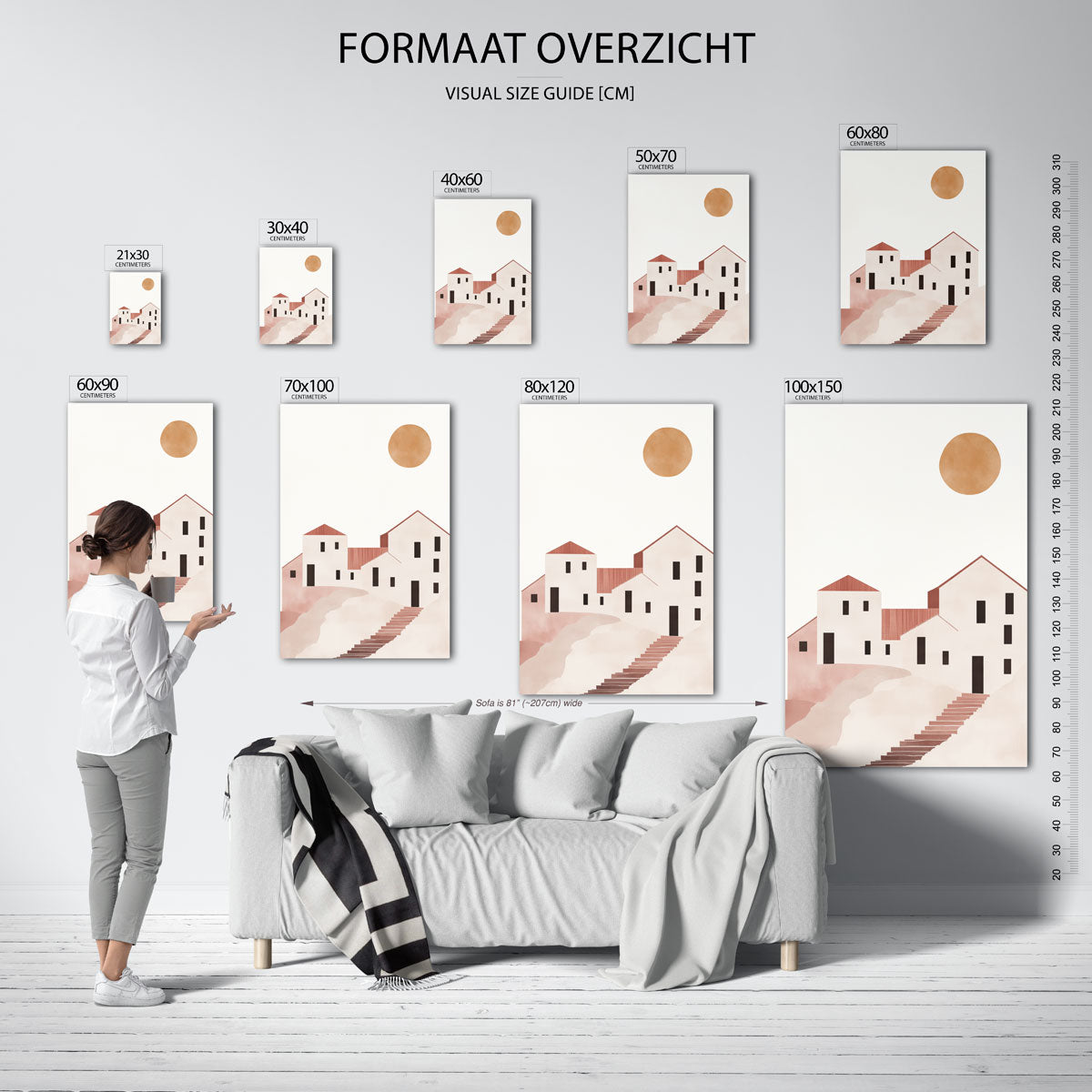 Minimalistische huizen – staande muurposter voor de kinderkamer