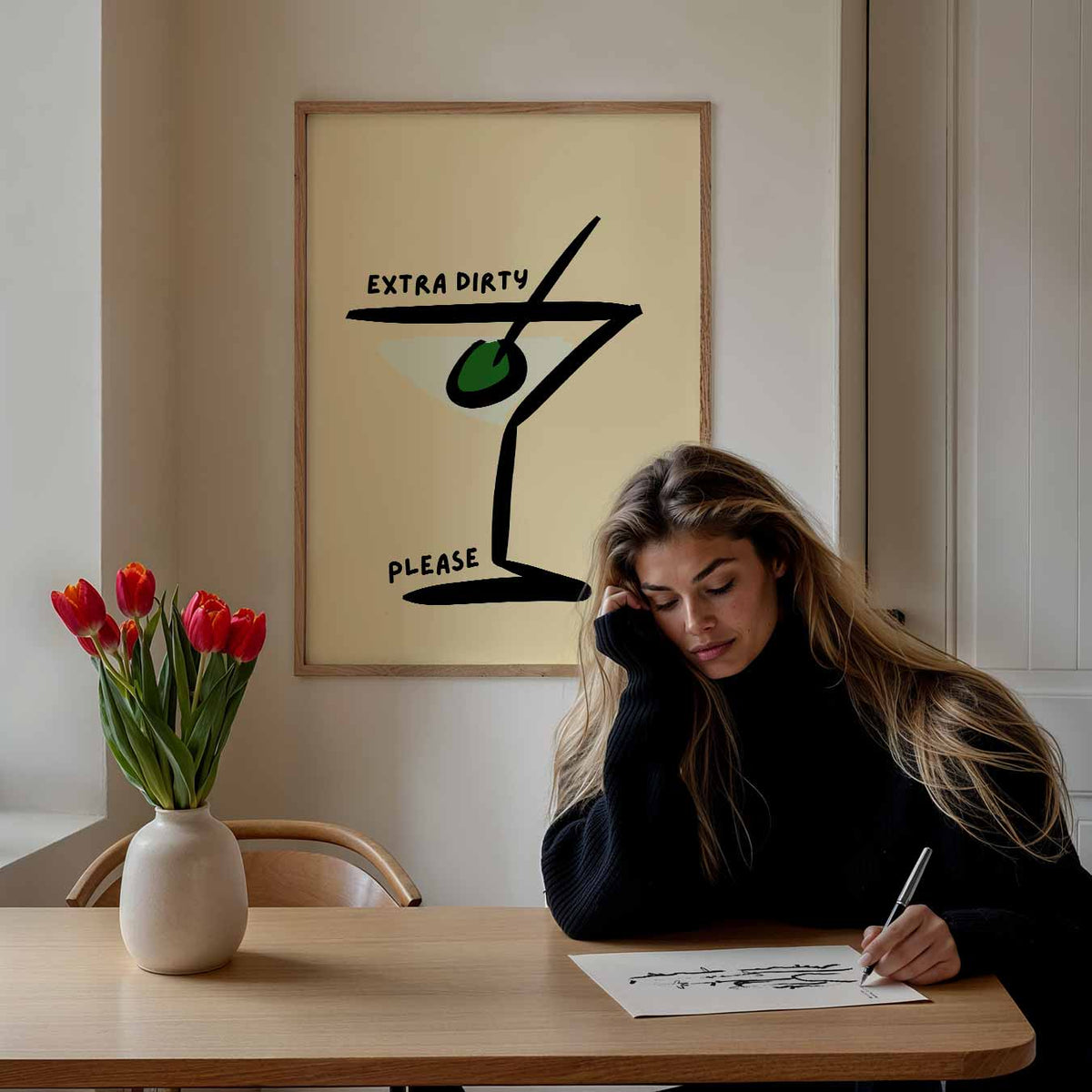 Extra Dirty Martini – staande muurposter met zomerse uitstraling