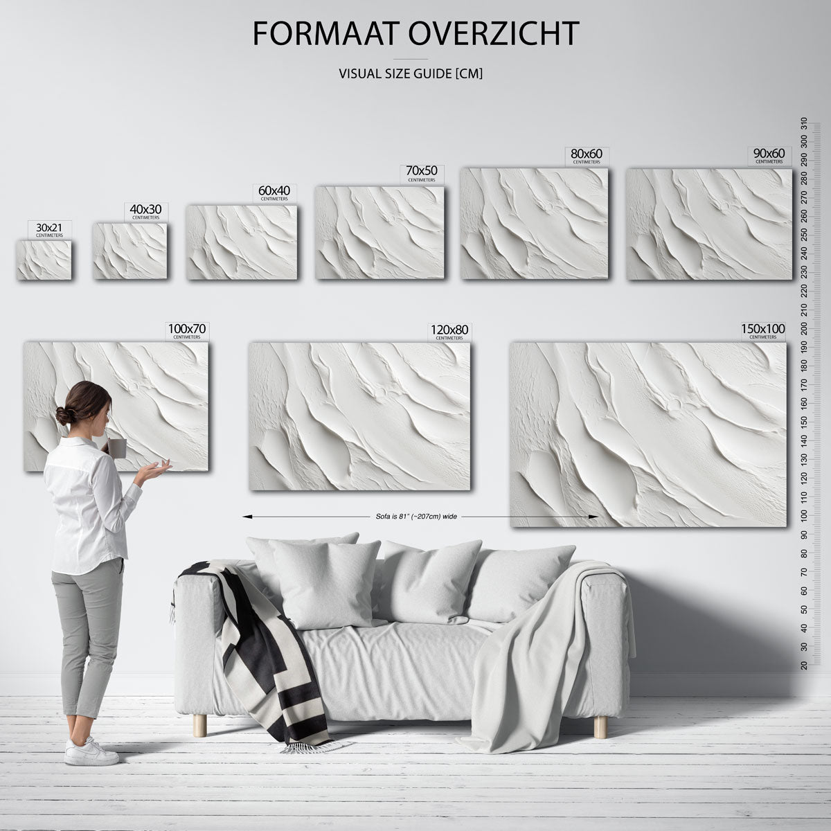Golvende textuur – liggende muurposter met abstracte vormen