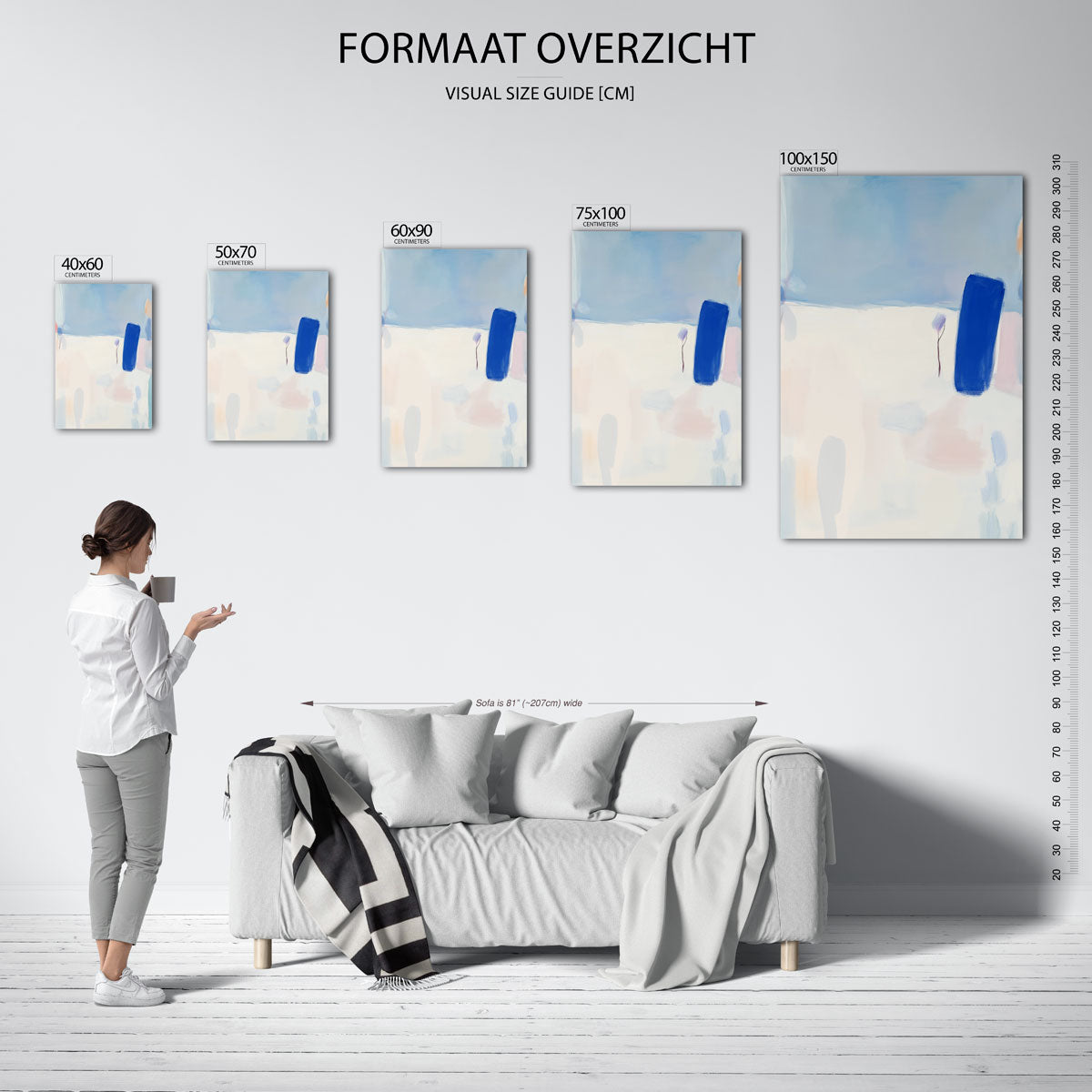Kleurencompositie – staand wanddecoratie kunstwerk