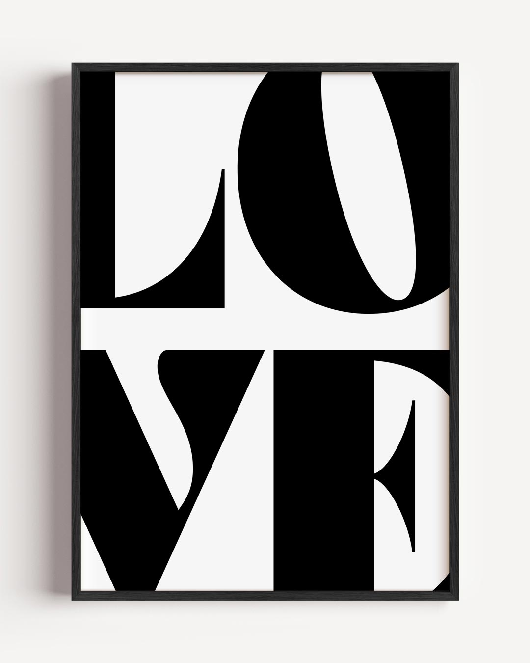 Stijlvolle Typografie LOVE – typografie portret poster als wanddecoratie