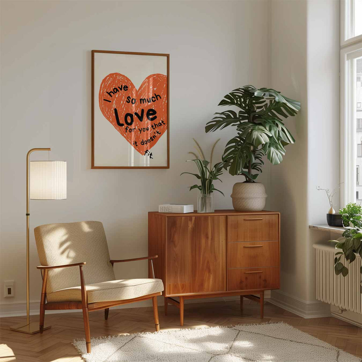 Abstracte – staande muurposter met zomerse uitstraling