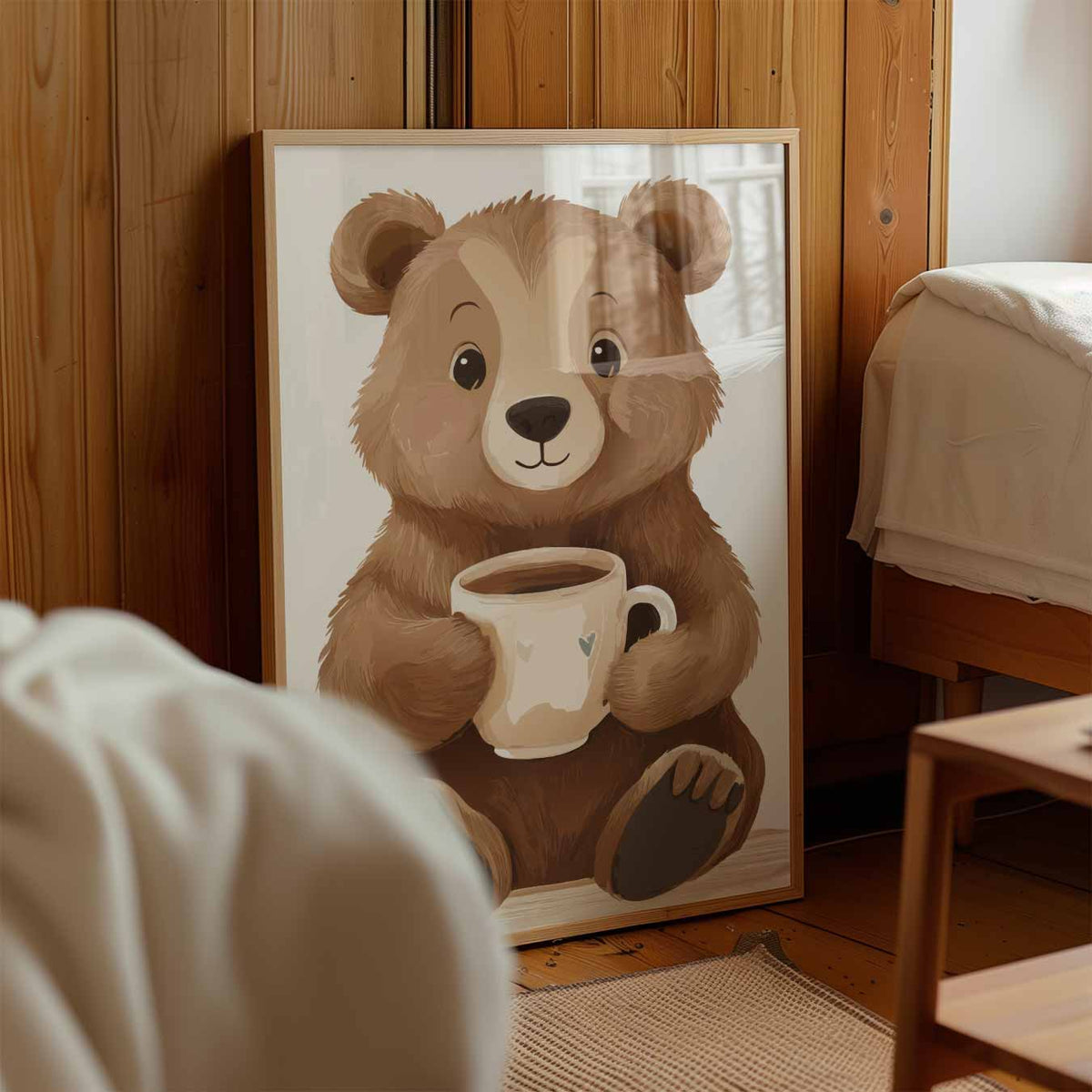 Schattige Berendrink – kinderposter in staand formaat