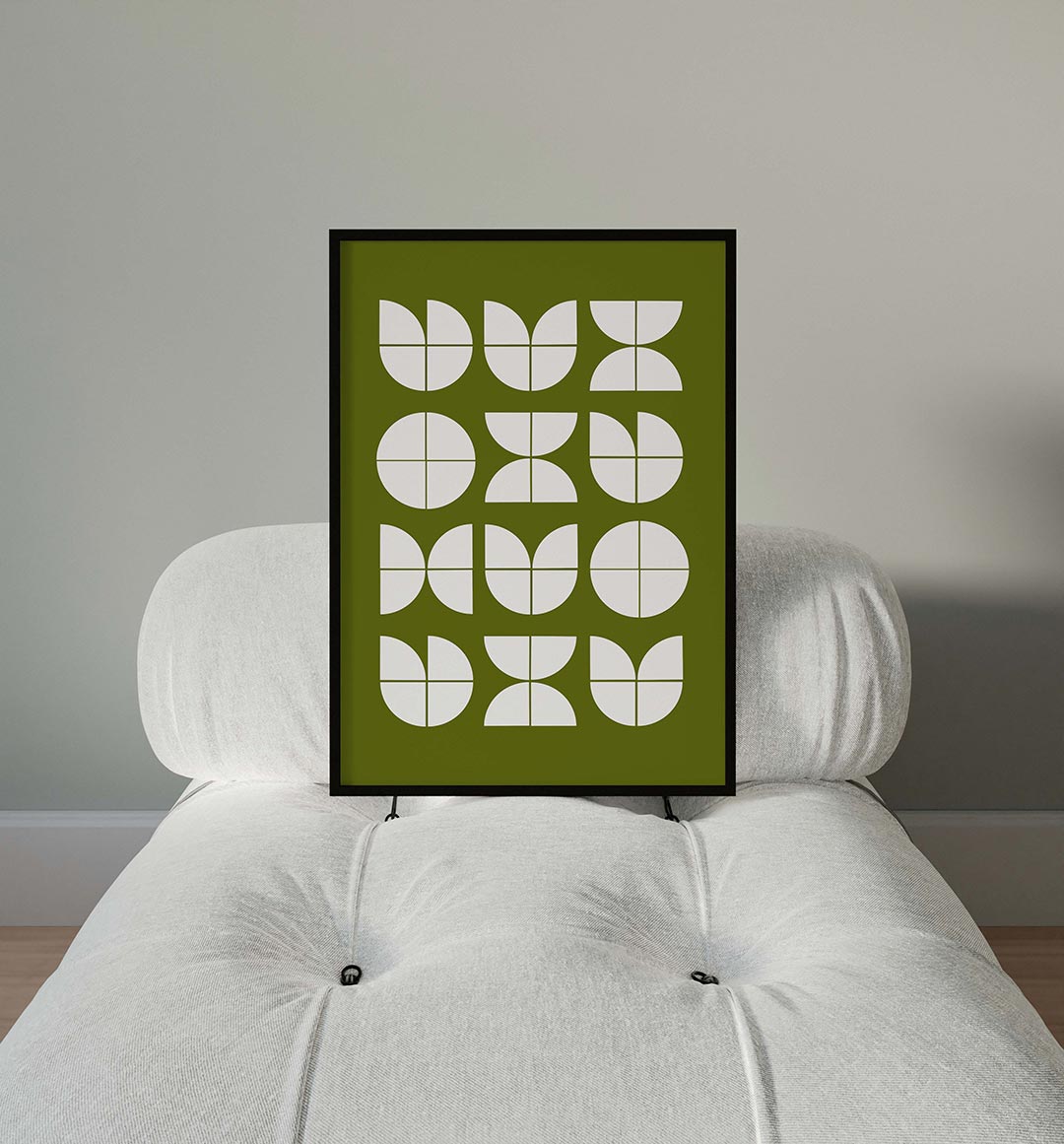 Vormritme en kleur – moderne Bauhaus wandkunst als poster