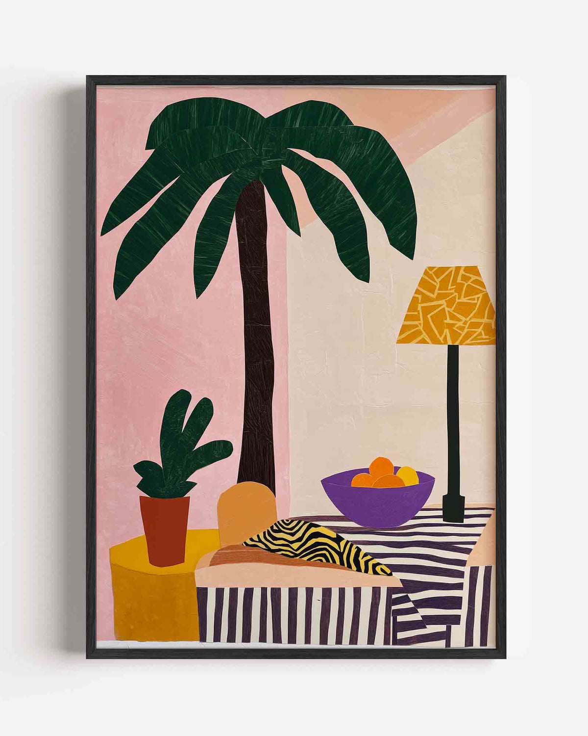 Palmboom en fruitschaal – jungle portret poster als wanddecoratie